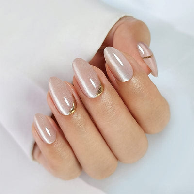 Foxy (Cat's Eye) - Soft Gel Press Ons (Short Almond)