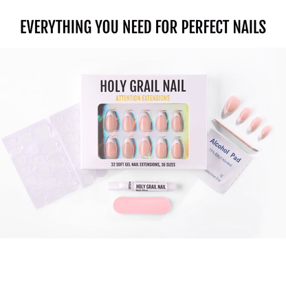 XS Classic Almond French- Soft Gel Press Ons (Extra Short Natural)