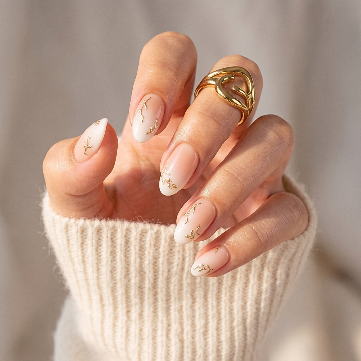 Golden Willow - Soft Gel Press Ons (Short Almond)