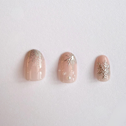 Frosted Tips- Soft Gel Press Ons (Short Oval)