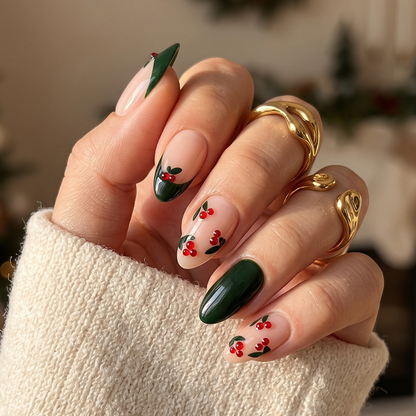 Nail The Halls- Soft Gel Press Ons (Short Almond)