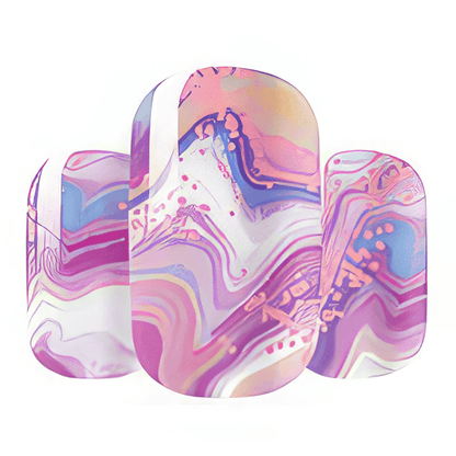 Purple marble nail wrap sheets with amethyst swirl pattern for at-home manicure