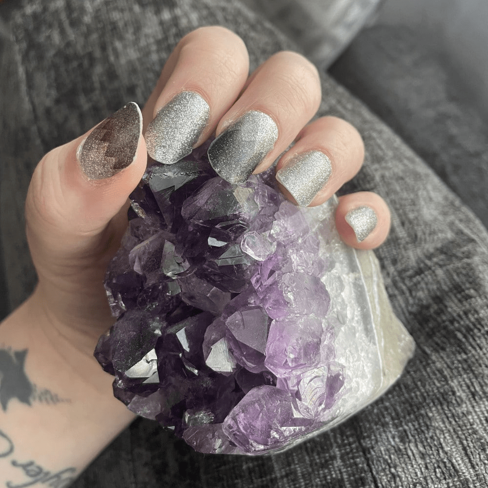 Holy Grail Nail Non-UV Nail Wraps Black and White Tesselate (Glitter) - Holy Classics (Non-UV Nail Wraps)
