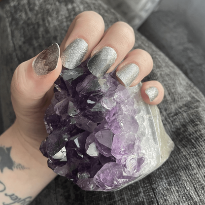 Holy Grail Nail Non-UV Nail Wraps Black and White Tesselate (Glitter) - Holy Classics (Non-UV Nail Wraps)