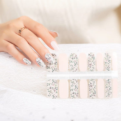 Non-UV nail wraps sheet showing floral botanical pattern with roses and leaves design