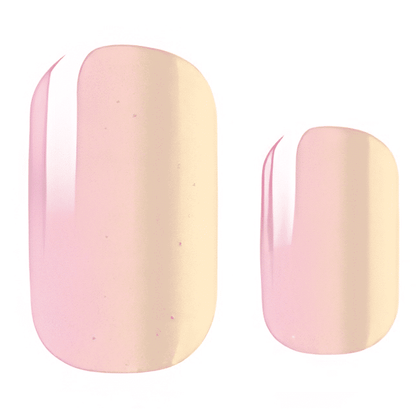 Pink peach ombre nail wraps with glossy finish showing gradient sunset design