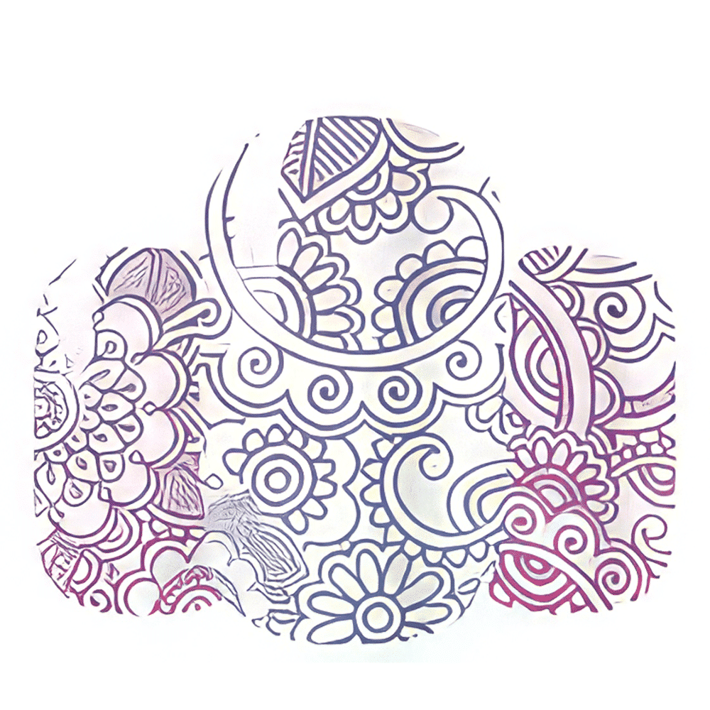 Purple floral paisley nail wraps with intricate botanical lace pattern design
