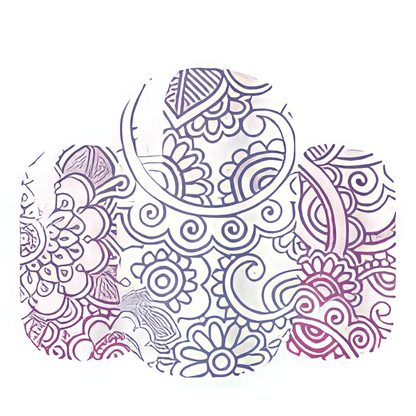 Purple floral paisley nail wraps with intricate botanical lace pattern design