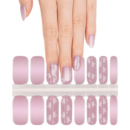 Pink cherry blossom non-UV nail wraps sheet with floral pattern designs displayed