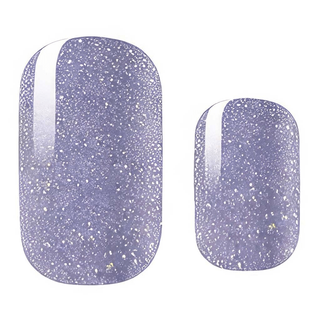 Lavender purple glitter nail wraps with sparkly finish for at-home manicure