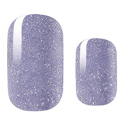 Lavender purple glitter nail wraps with sparkly finish for at-home manicure