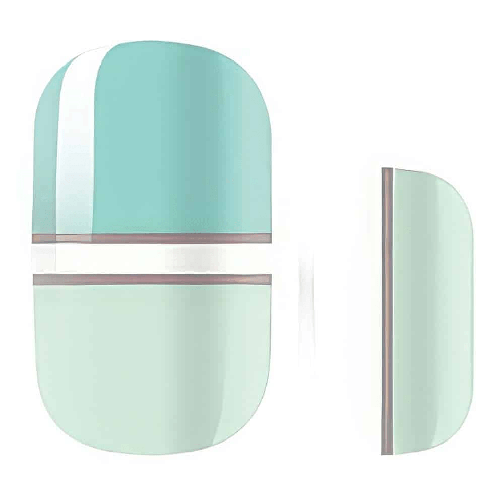 Individual mint green striped nail wrap pieces showing size and pattern detail