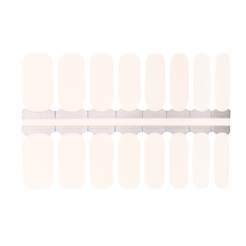 Mother of pearl white nail wraps sheet showing classic solid colour manicure design