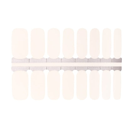 Mother of pearl white nail wraps sheet showing classic solid colour manicure design