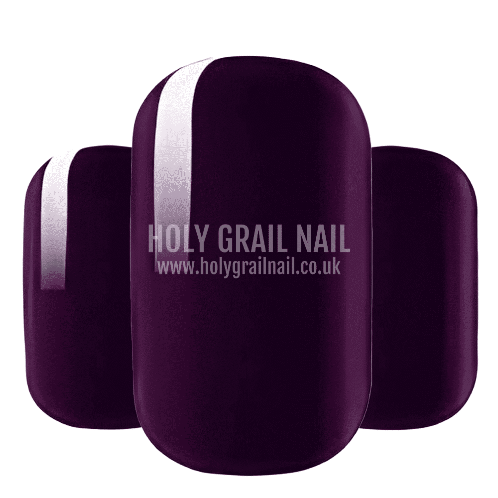 Deep purple mulberry nail wrap design showcase showing glossy finish
