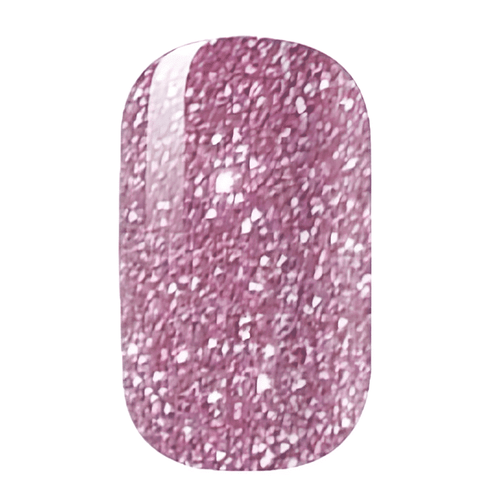Pink glitter nail wrap with sparkly finish for at-home manicure