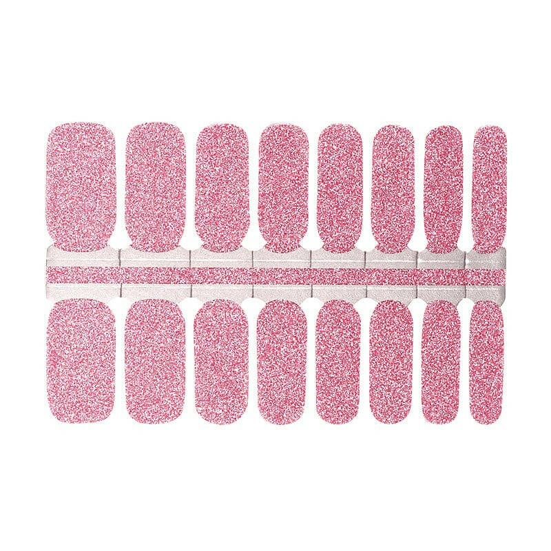 Pink glitter nail wraps sheet with sparkly finish for at-home manicure