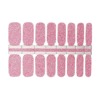 Pink glitter nail wraps sheet with sparkly finish for at-home manicure