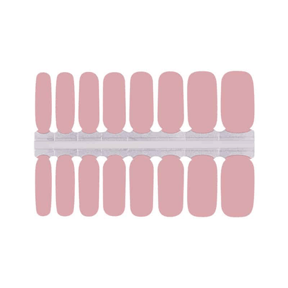 Soft pink peach blossom non-UV nail wraps sheet showing individual nail sizes
