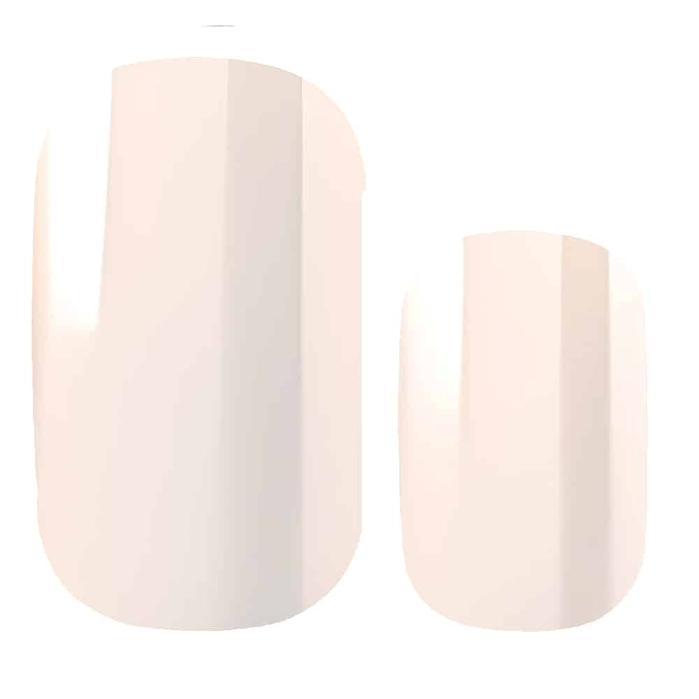 Two pearl transparent gel nail wraps displaying glossy clear finish for minimalist manicure
