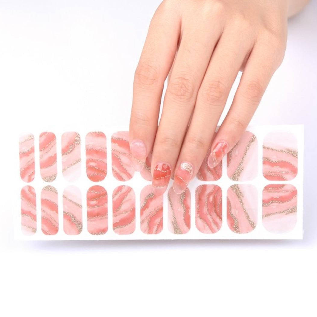 Holy Grail Nail Non-UV Nail Wraps Pink Precious - Wide Fit Wrap (20 Piece)