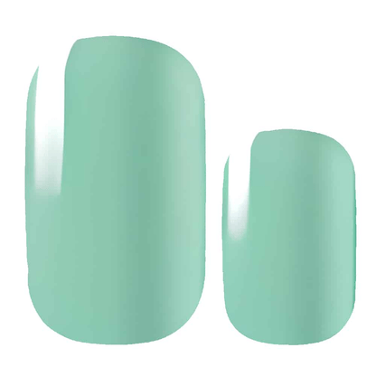 Glossy mint green nail art wraps in two sizes for DIY manicure