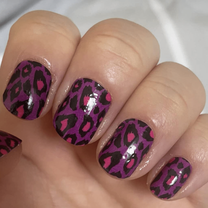 Holy Grail Nail Non-UV Nail Wraps Purple Leopard - Holy Classics (Non-UV Nail Wraps)