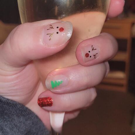 Holy Grail Nail Non-UV Nail Wraps Red Nosed Reindeer (Transparent) - Holy Classics (Non-UV Nail Wraps)
