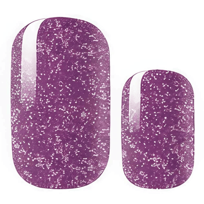 Purple glitter nail wraps with sparkle finish for at-home manicure nail art