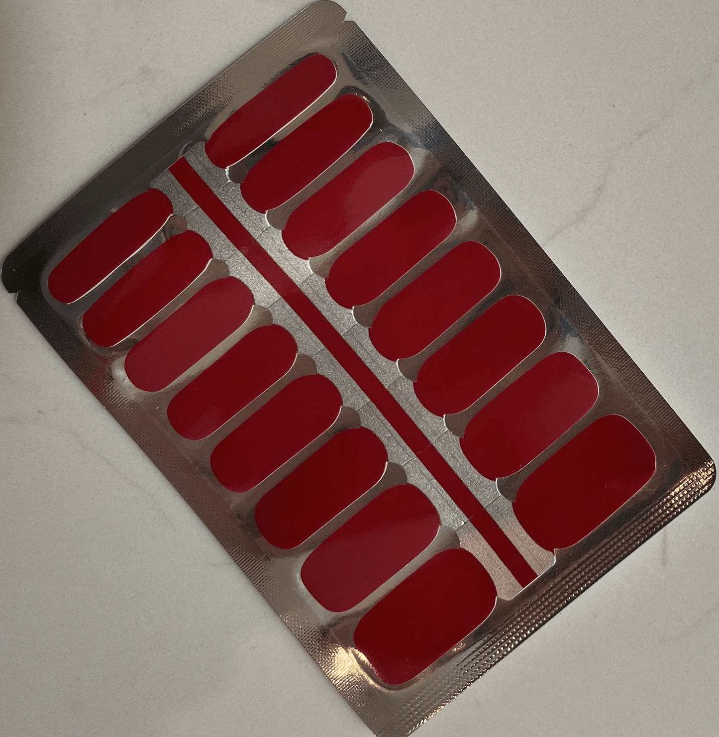 Non-UV nail wraps sheet with deep burgundy wine red strips for DIY manicure