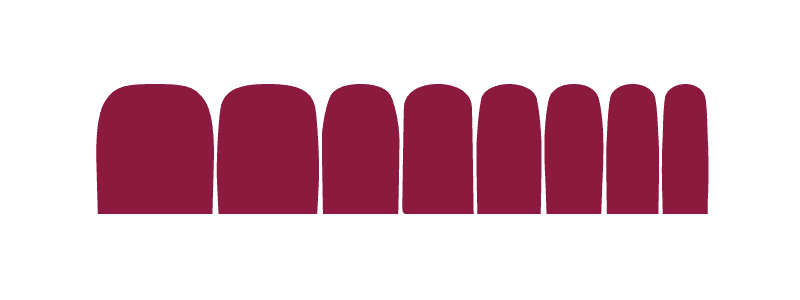Burgundy solid colour pedicure nail wraps in various sizes for at-home pedicure