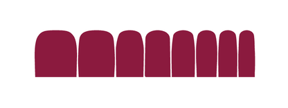 Burgundy solid colour pedicure nail wraps in various sizes for at-home pedicure