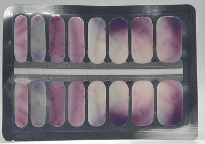 Storm cloud purple gradient nail wrap strips showing ombre pattern design