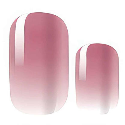 Dusty pink ombre nail wraps fading from rose to clear gradient design