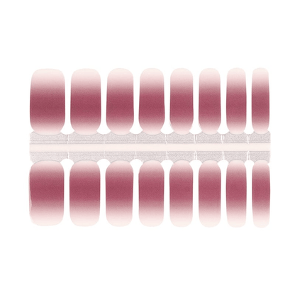 Sheet of dusty pink ombre nail wraps with gradient fade design strips