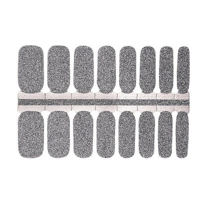 Silver metallic nail wraps sheet with glitter chrome finish for DIY nail art