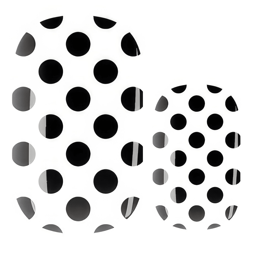 Black and white polka dot nail wraps with classic dotty pattern for at-home manicures