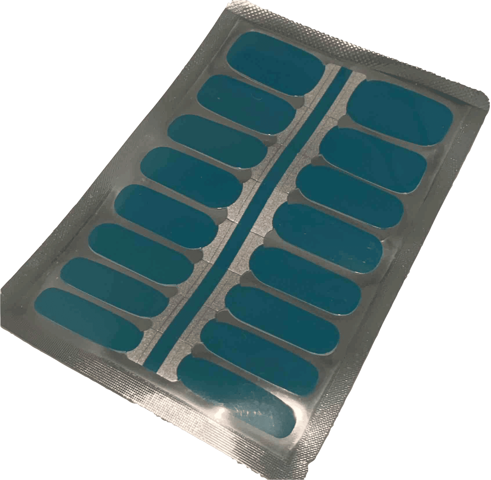 Turquoise teal non-UV nail wraps sheet with glossy finish for at-home manicure