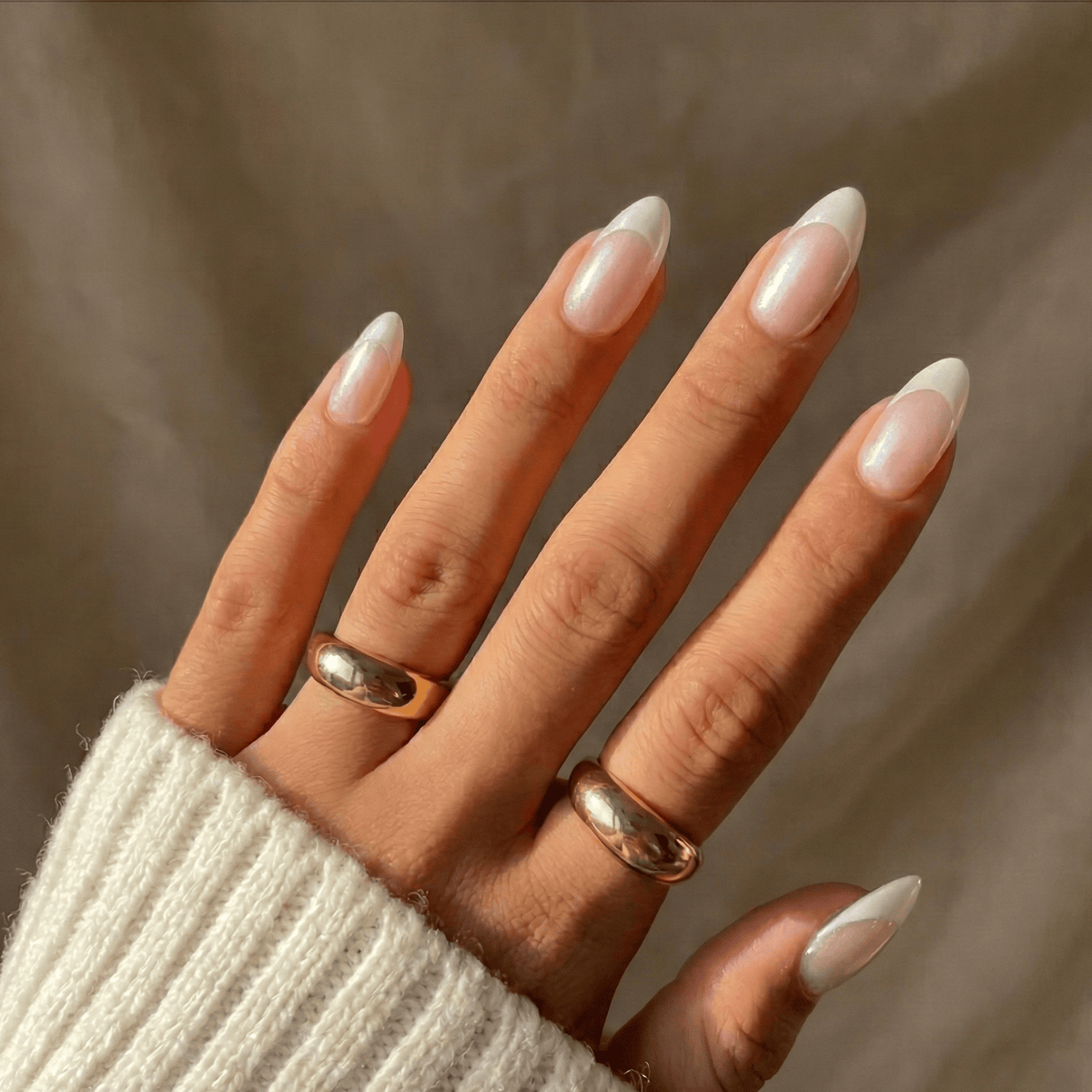 Holy Grail Nail press on Soft Girl, Sharp Nails (Pearl Finish) - Soft Gel Press Ons (Short Almond)