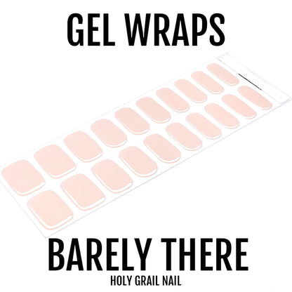 Clear nude gel nail wraps sheet showing natural barely there manicure shades