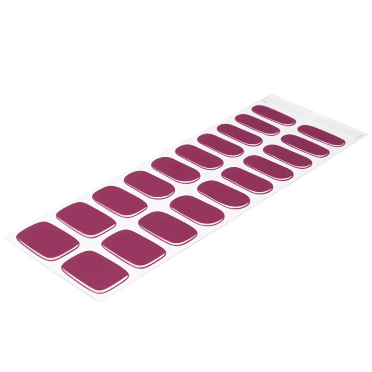 Berry purple gel nail wraps sheet with glossy finish for at-home manicure