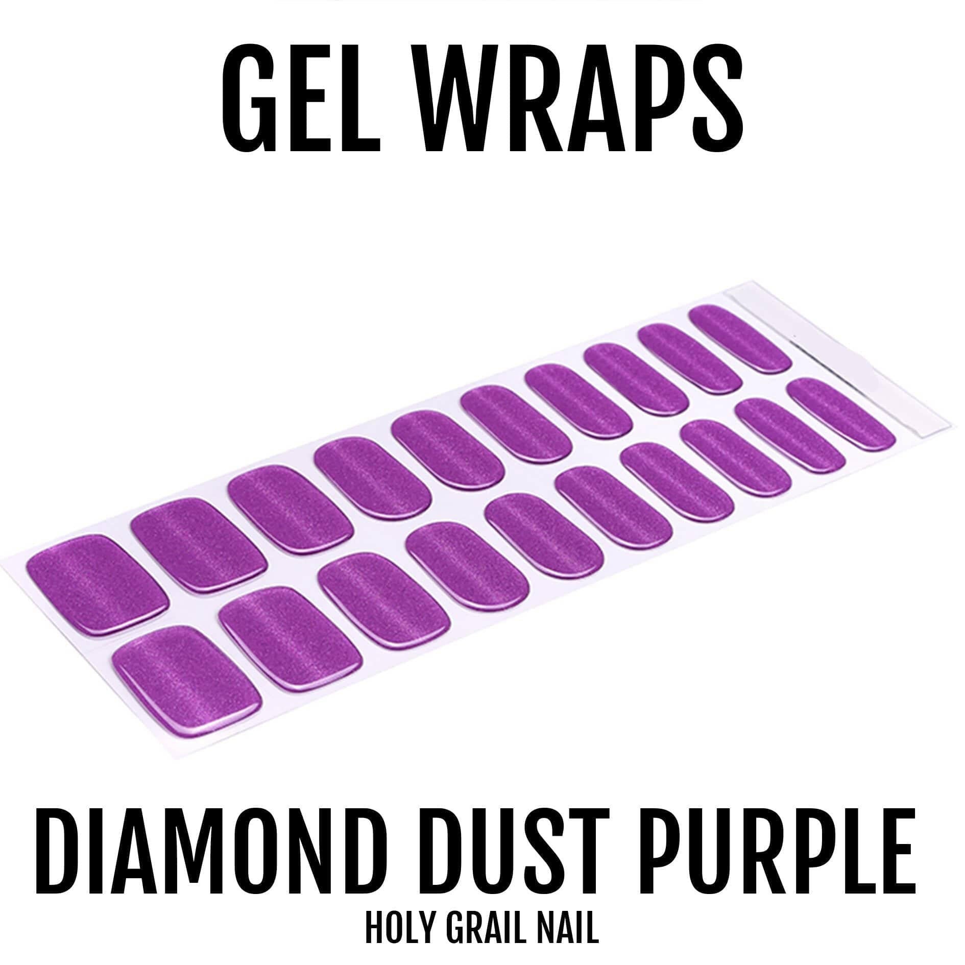 Holy Grail Nail Semi-Cured Gels Diamond Dust Purple - Gels, Grape Glitz Gels, Holy Gels, Periwinkle Glitter Gel, Hello Nails