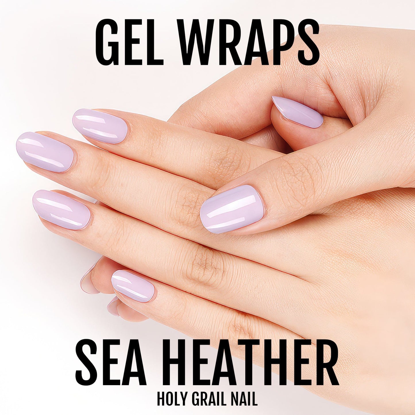 Sea Heather gel wraps in soft purple shade displayed on manicured hands