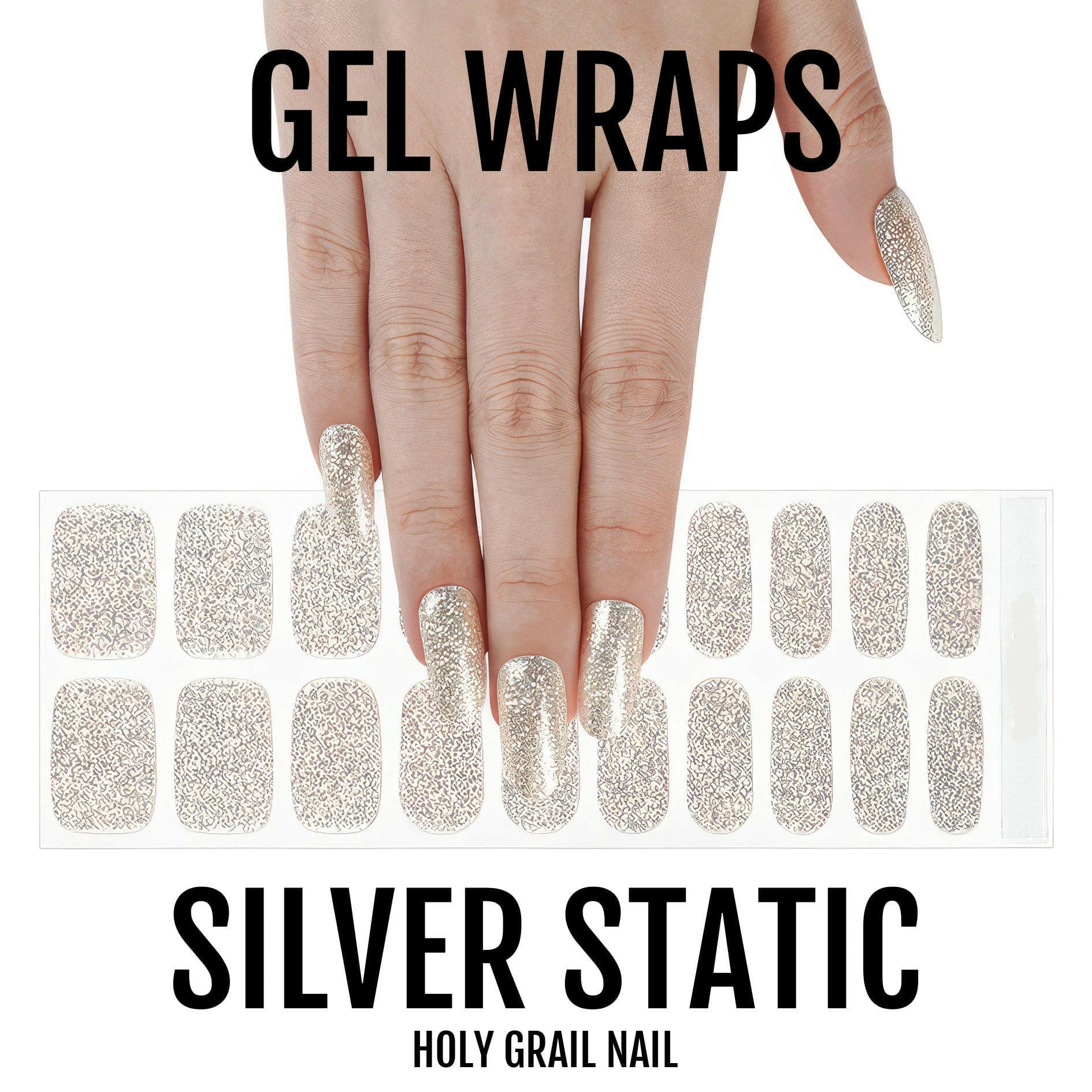 Holy Grail Nail Semi-Cured Gels Silver Static - Gels, Silver Glitter Gel, Hello Nails