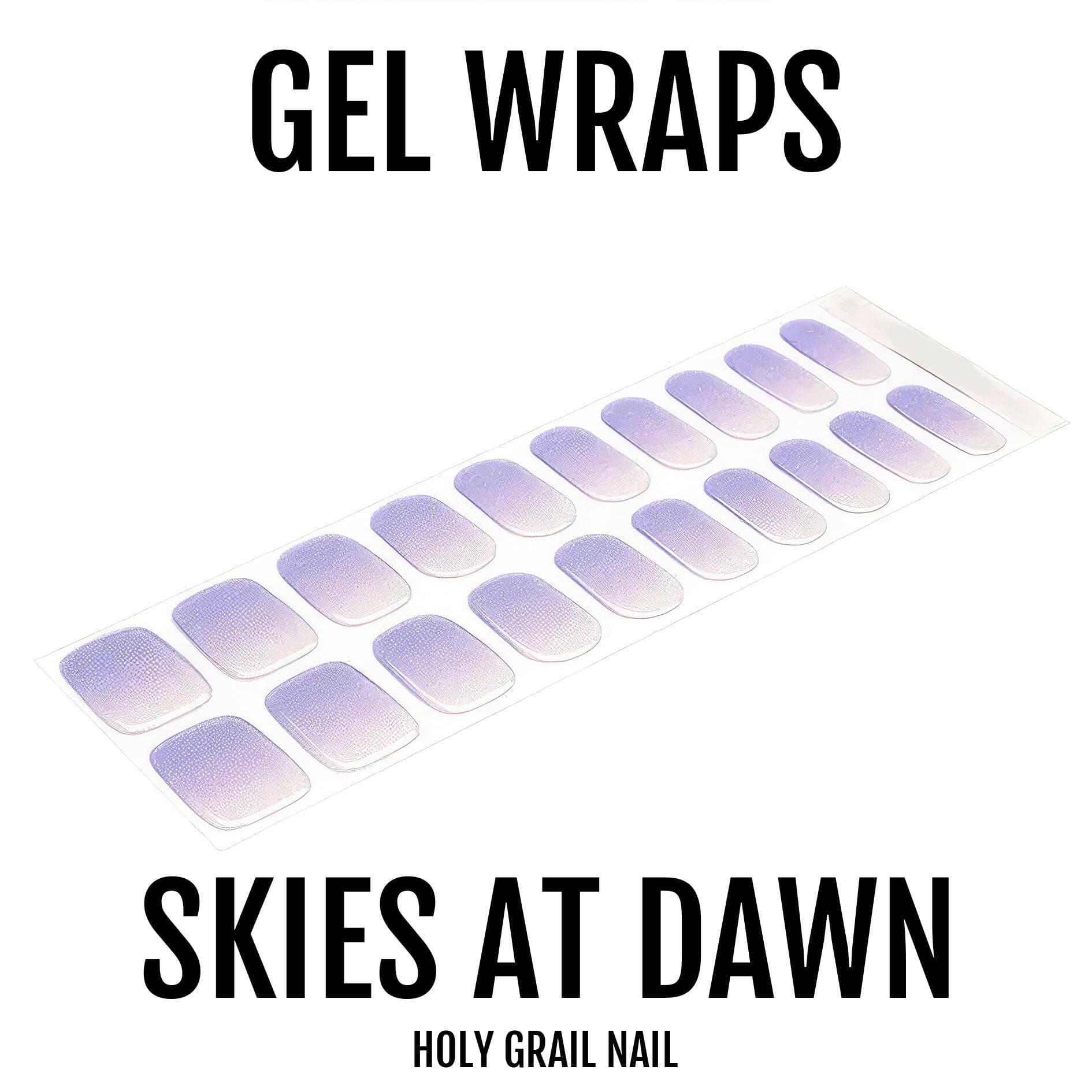 Purple gradient gel nail wrap strips with pearl shimmer effect for DIY nail art