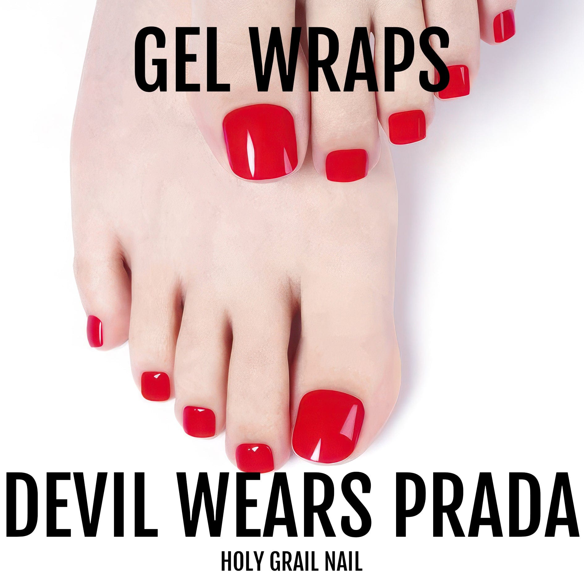 HOLY GRAIL NAIL Semi-Cured Gels The Devil Wears Prada - Gel Pedi Wraps, Red Toes Gels, Holy Gels