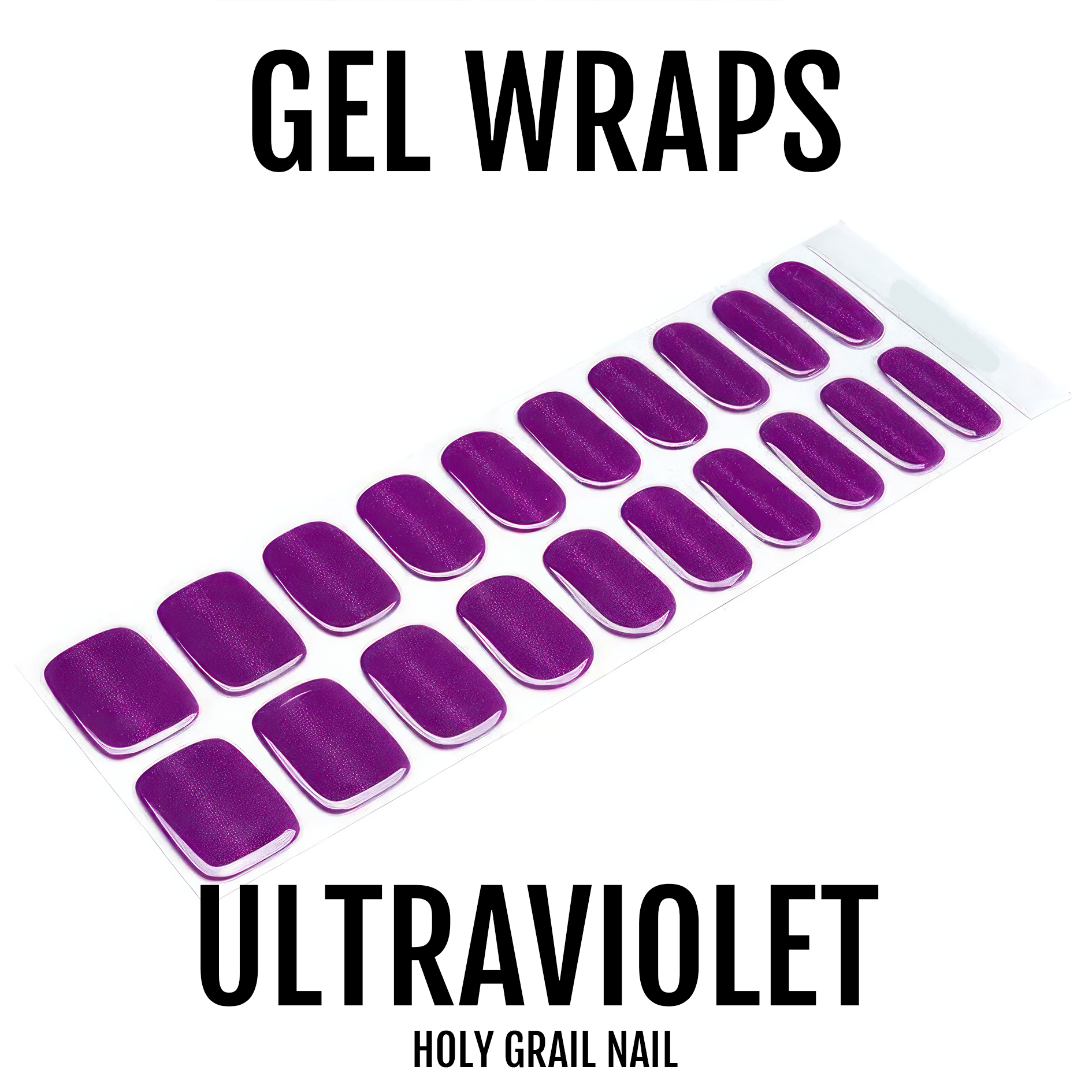 Purple metallic gel nail wrap sheets in ultraviolet finish for at-home manicure