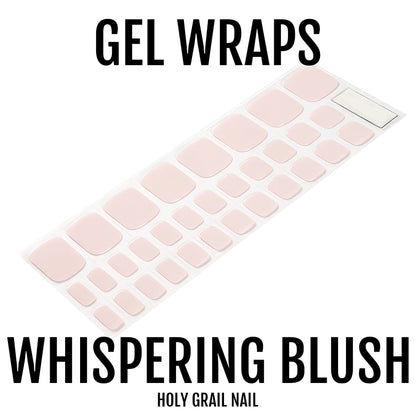 Blush pink gel nail wraps strip for pedicures with multiple size options