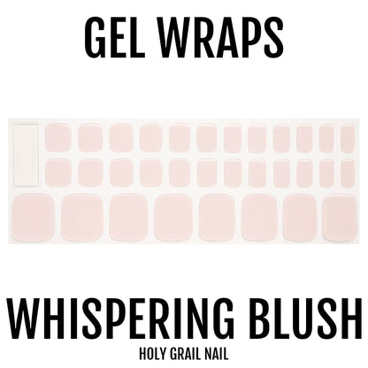 Pink nude gel pedicure wraps sheet showing various sizes for professional nail art