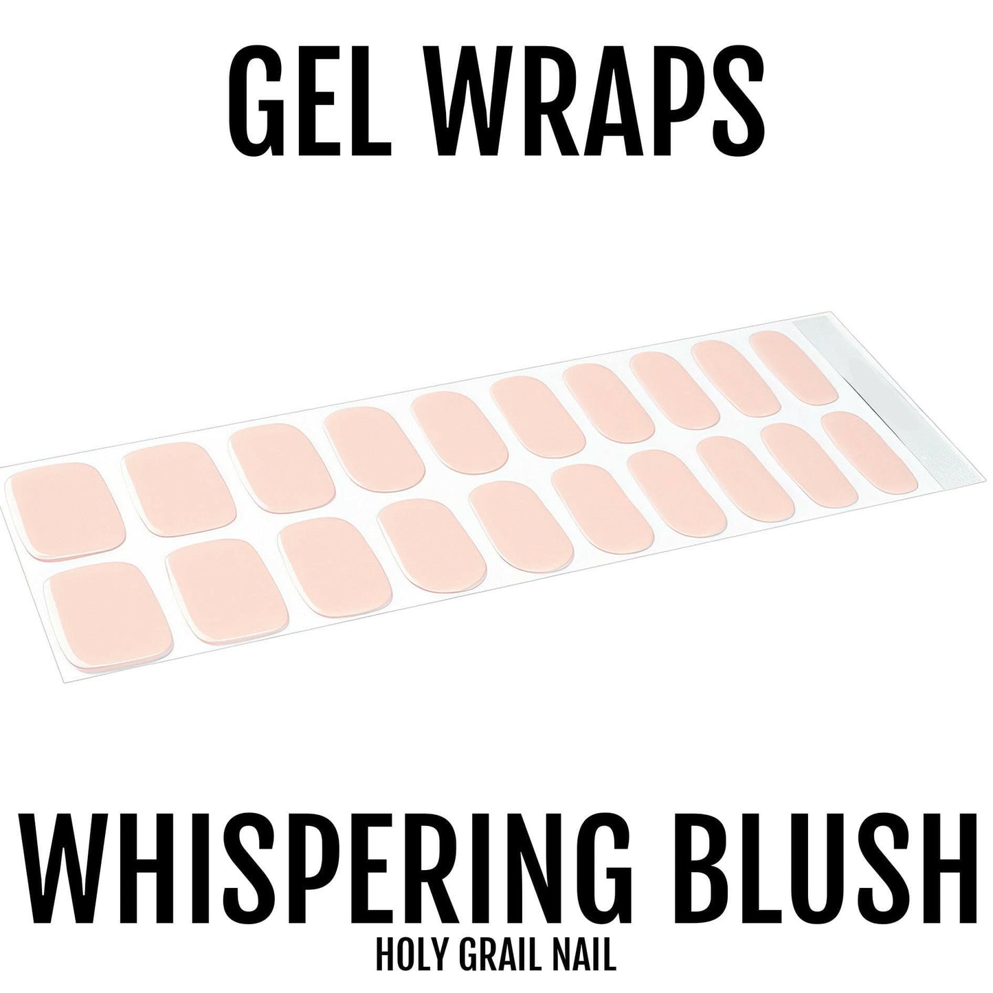 Pink nude gel nail wraps sheet showing soft blush semi-cured gel manicure strips